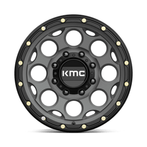 17X8.5 KMC KM541 DIRTY HARRY SATIN GRAY W/ BLACK LIP 8X170