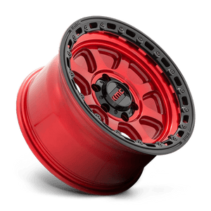 17X9 KMC KM548 CHASE CANDY RED W/ BLACK LIP 5X127