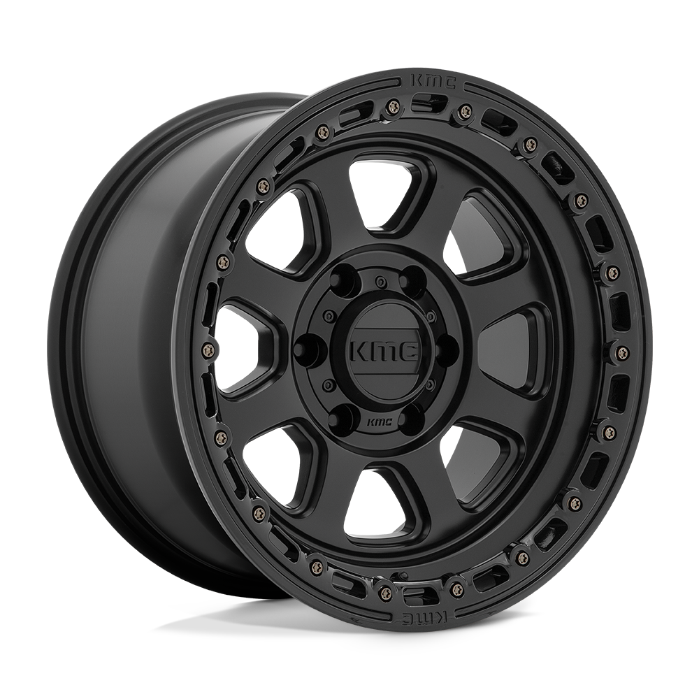 20X9 KMC KM548 CHASE SATIN BLACK W/ GLOSS BLACK LIP 6X139.7