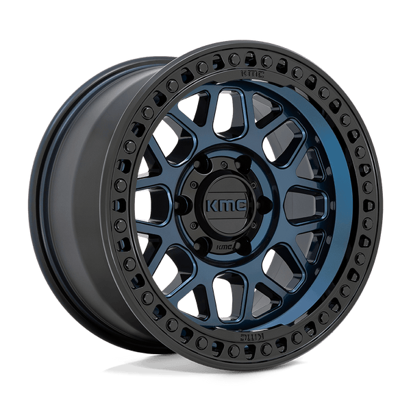 18X8.5 KMC KM549 GRS RIMS - MIDNIGHT BLUE W/ G-BLACK LIP 6X139.7