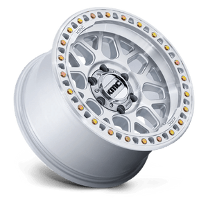 18X8.5 KMC KM549 GRS RIMS - GLOSS SILVER W/ MACHINED FACE 6X139.7
