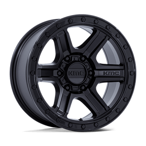 18X9 KMC KM551 OUTRUN MATTE BLACK W/ GLOSS BLACK LIP 5X127
