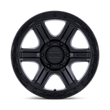 17X8.5 KMC KM551 OUTRUN MATTE BLACK W/ GLOSS BLACK LIP 6X139.7