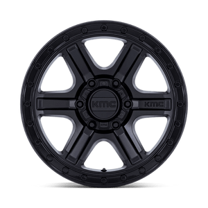 17X8.5 KMC KM551 OUTRUN MATTE BLACK W/ GLOSS BLACK LIP 5X127