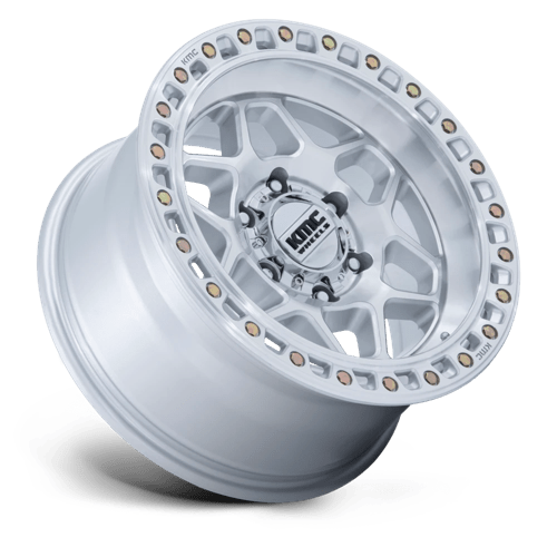 17X8.5 KMC KM553 TORX GLOSS SILVER W/ MACHINED FACE 6X135