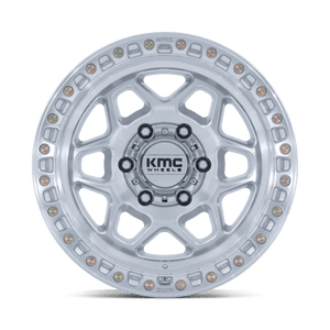 17X8.5 KMC KM553 TORX GLOSS SILVER W/ MACHINED FACE 6X120