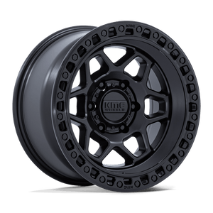 17X8.5 KMC KM553 TORX MATTE BLACK W/ GLOSS BLACK LIP 5X127