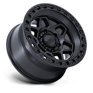 17X8.5 KMC KM553 TORX MATTE BLACK W/ GLOSS BLACK LIP 6X135