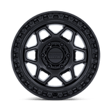17X8.5 KMC KM553 TORX MATTE BLACK W/ GLOSS BLACK LIP 6X114.3
