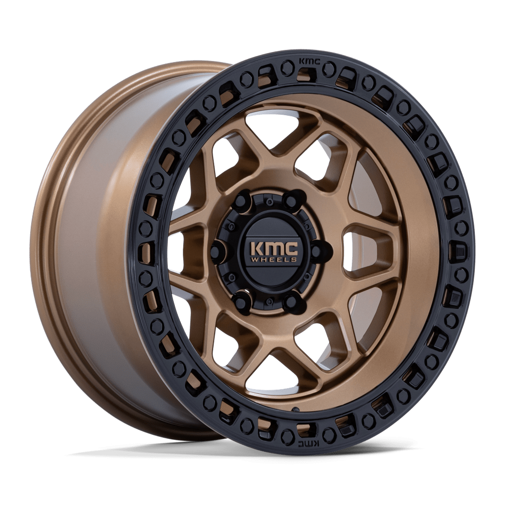 17X9 KMC KM553 TORX MATTE BRONZE W GLOSS BLACK LIP 6X139.7