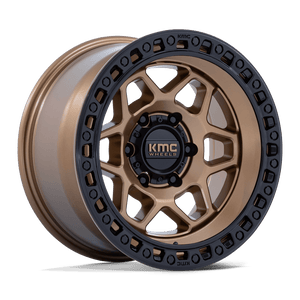 17X8.5 KMC KM553 TORX MATTE BRONZE W GLOSS BLACK LIP 6X114.3