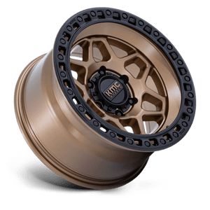 17X8.5 KMC KM553 TORX MATTE BRONZE W GLOSS BLACK LIP 6X135