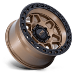 17X8.5 KMC KM553 TORX MATTE BRONZE W GLOSS BLACK LIP 6X135