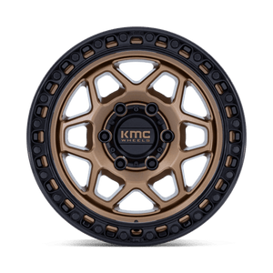 17X8.5 KMC KM553 TORX MATTE BRONZE W GLOSS BLACK LIP 6X120