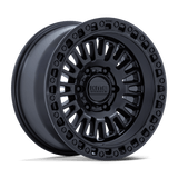 17X8.5 KMC KM554 AZTEC MATTE BLACK W/ GLOSS BLACK LIP 5X127