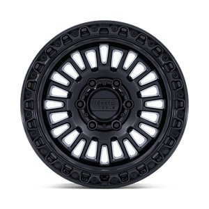 17X8.5 KMC KM554 AZTEC MATTE BLACK W/ GLOSS BLACK LIP 6X114.3