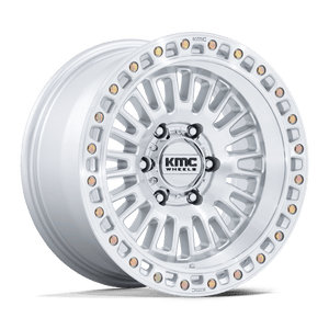 17X8.5 KMC KM554 AZTEC GLOSS SILVER W/ MACHINED FACE 6X114.3