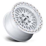 17X8.5 KMC KM554 AZTEC GLOSS SILVER W/ MACHINED FACE 6X120