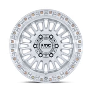17X8.5 KMC KM554 AZTEC GLOSS SILVER W/ MACHINED FACE 6X114.3