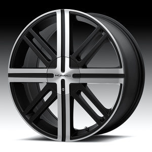 16X7 KMC KM675 SPLICE SATIN BLACK W/ MACHINED FACE 5X114.3/5X120.65