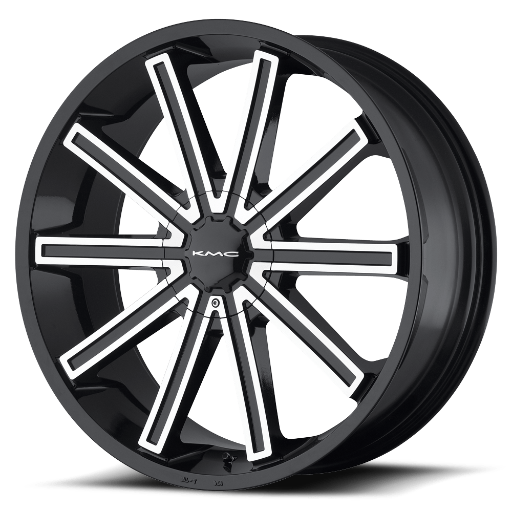 22X9 KMC KM681 NERVE GLOSS BLACK MACHINED 6X132/6X139.7
