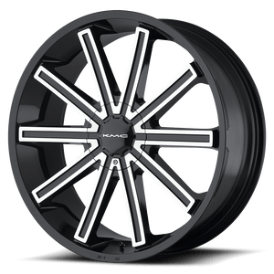 22X9 KMC KM681 NERVE GLOSS BLACK MACHINED 6X132/6X139.7