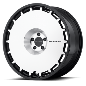 24X9.5 KMC KM689 SKILLET SEMI GLOSS BLACK BRUSHED FACE 6X139.7