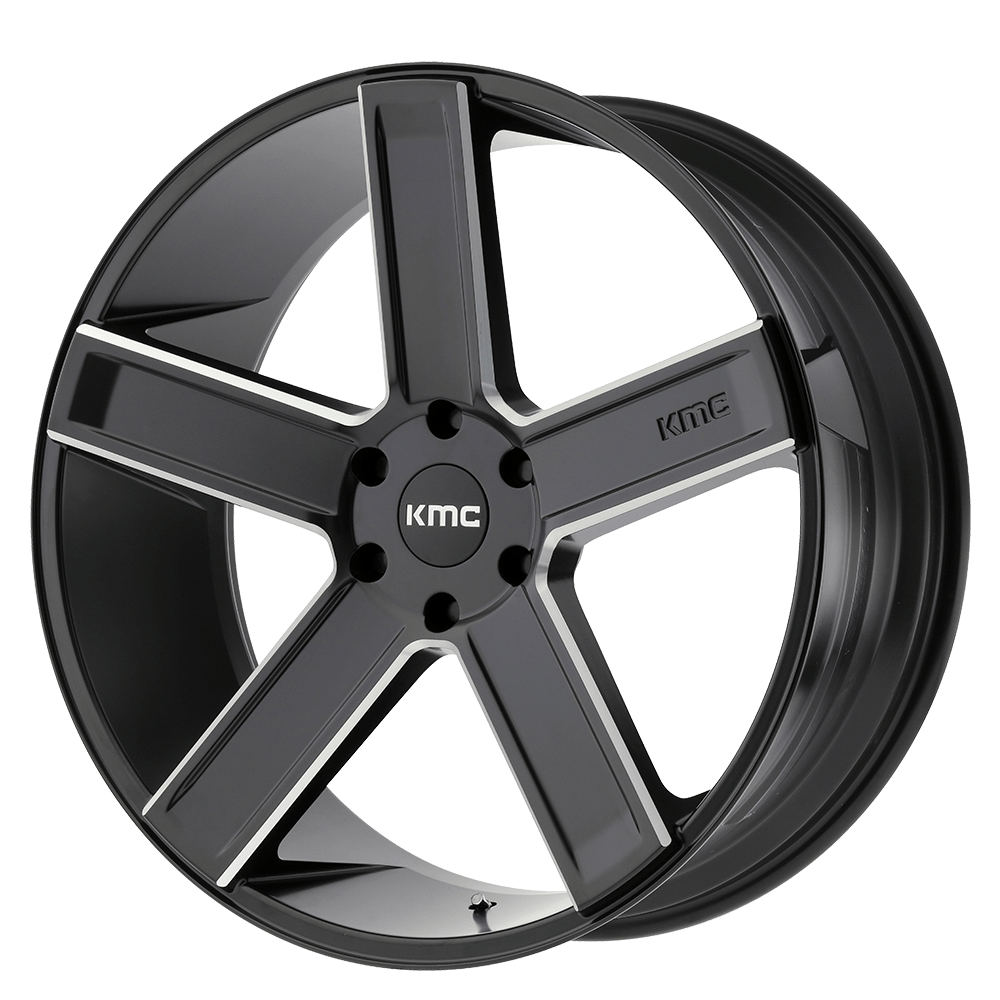 24X9.5 KMC KM702 DUECE SATIN BLACK MILLED 6X127