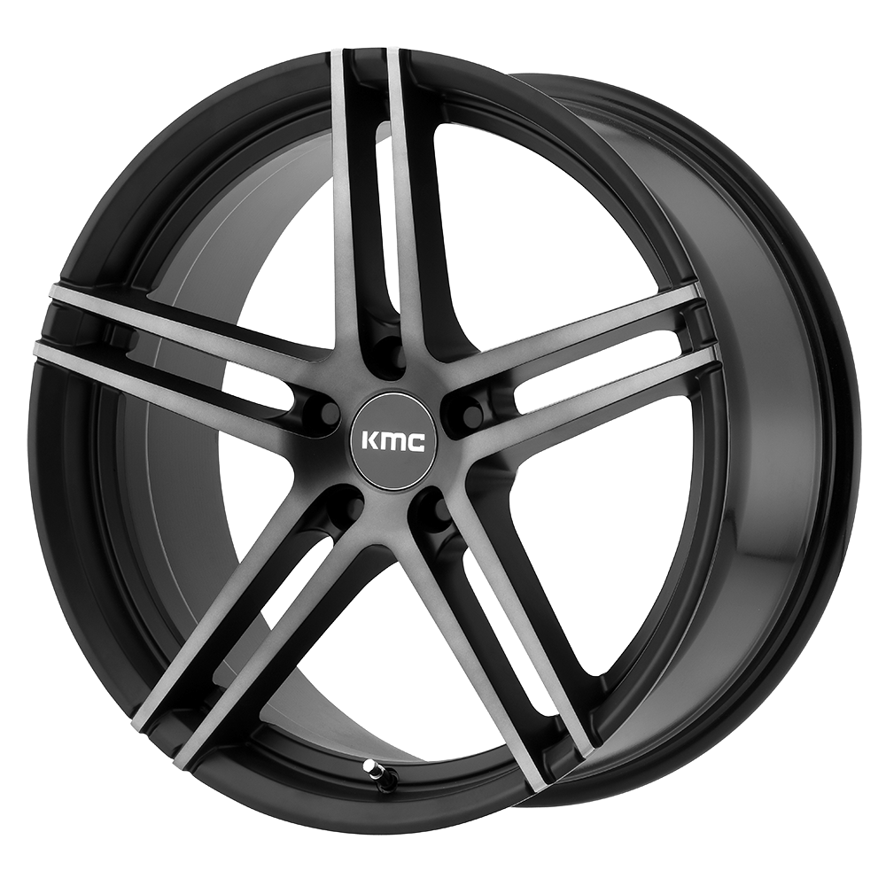 20X10 KMC KM703 MONOPHONIC SATIN BLACK W/ TITAN-BLK FACE 5X112