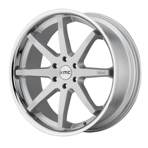 20X9 KMC KM715 REVERB BRUSHED SILVER W/ CHROME LIP 6X135