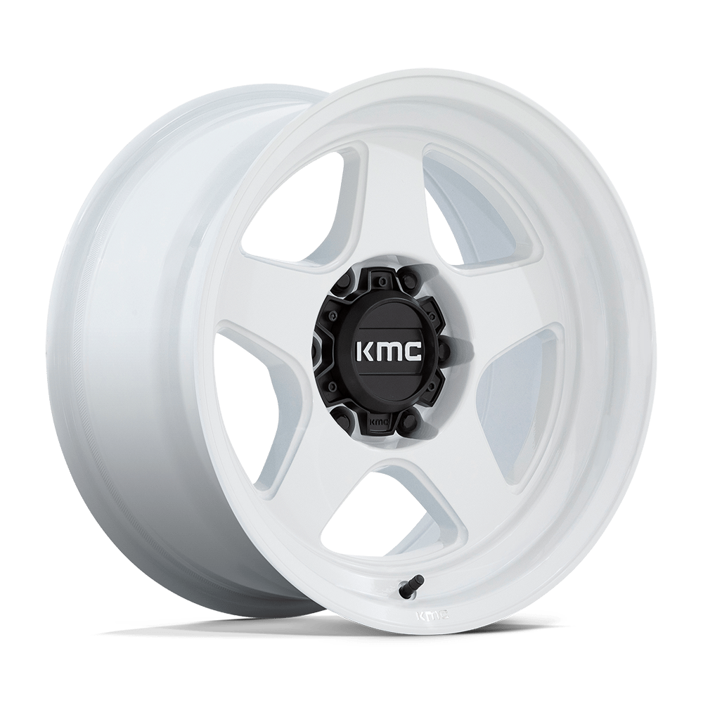 17X8.5 KMC KM728 LOBO GLOSS WHITE 6X120