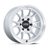 17X8.5 KMC KM729 RANGE GLOSS SILVER W/ MACHINED FACE 6X120