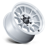 17X8.5 KMC KM729 RANGE GLOSS SILVER W/ MACHINED FACE 6X139.7