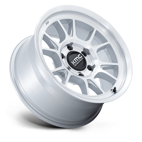 17X8.5 KMC KM729 RANGE GLOSS SILVER W/ MACHINED FACE 5X127