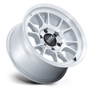 17X8.5 KMC KM729 RANGE GLOSS SILVER W/ MACHINED FACE 5X127