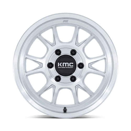 17X8.5 KMC KM729 RANGE GLOSS SILVER W/ MACHINED FACE 6X114.3