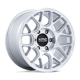 17X8.5 KMC KM730 HATCHET GLOSS SILVER W/ MACHINED FACE 6X120