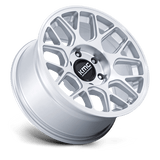 17X8.5 KMC KM730 HATCHET GLOSS SILVER W/ MACHINED FACE 6X135