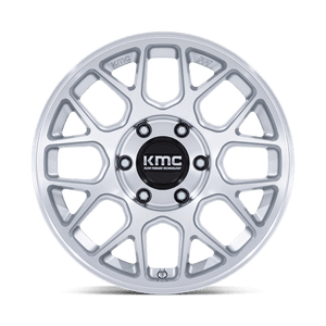 17X8.5 KMC KM730 HATCHET GLOSS SILVER W/ MACHINED FACE 6X135