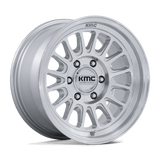 17X8.5 KMC KM733 IMPACT FFT GLOSS SILVER W/ MACHINED FACE 6X139.7