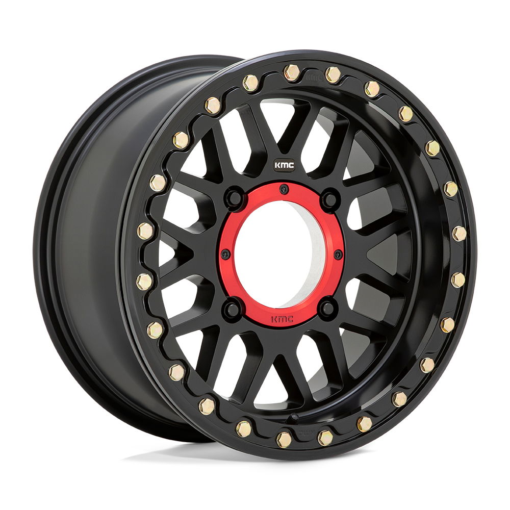 15X7 KMC Powersports KS235 GRENADE BEADLOCK SATIN BLACK 4X110