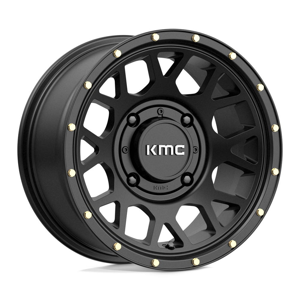 14X7 KMC Powersports KS135 GRENADE SATIN BLACK 4X137