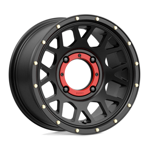 14X7 KMC Powersports KS135 GRENADE SATIN BLACK 4X156