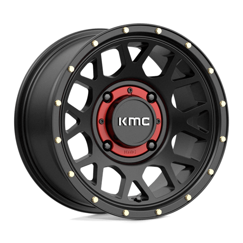 14X7 KMC Powersports KS135 GRENADE SATIN BLACK 4X156