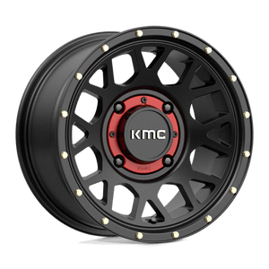 14X7 KMC Powersports KS135 GRENADE SATIN BLACK 4X156