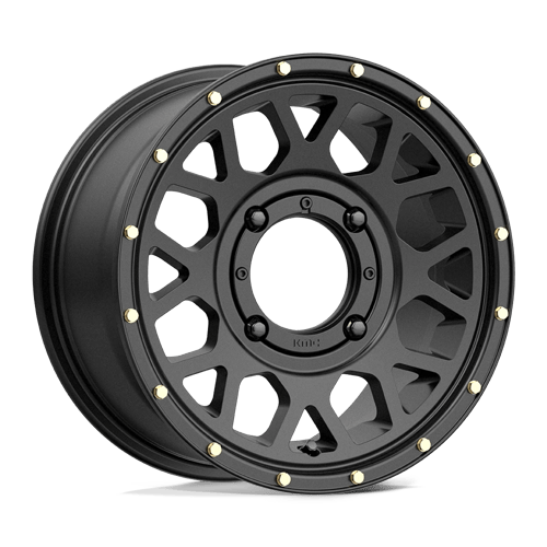 14X7 KMC Powersports KS135 GRENADE SATIN BLACK 4X137