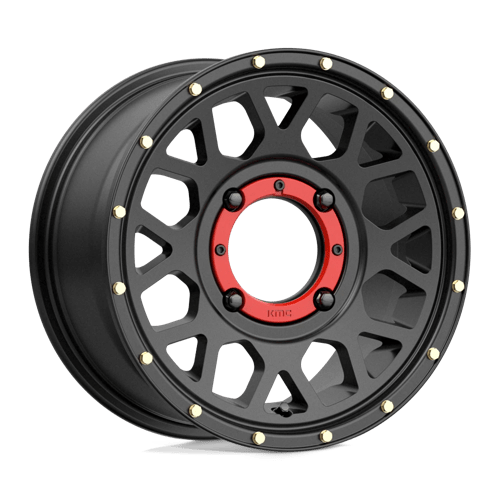 14X7 KMC Powersports KS135 GRENADE SATIN BLACK 4X156