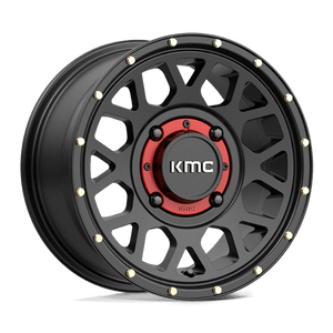 14X7 KMC Powersports KS135 GRENADE SATIN BLACK 4X137
