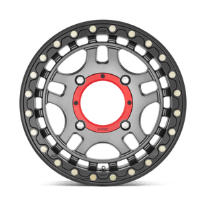 14X7 KMC Powersports KS240 RECON BEADLOCK GUN METAL W/ GLOSS BLACK RING 4X137
