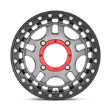 14X7 KMC Powersports KS240 RECON BEADLOCK GUN METAL W/ GLOSS BLACK RING 4X156